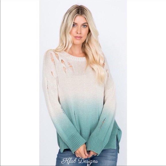 ❤️LAST! Soft Ombré Distressed Sweater! - Picture 5 of 6